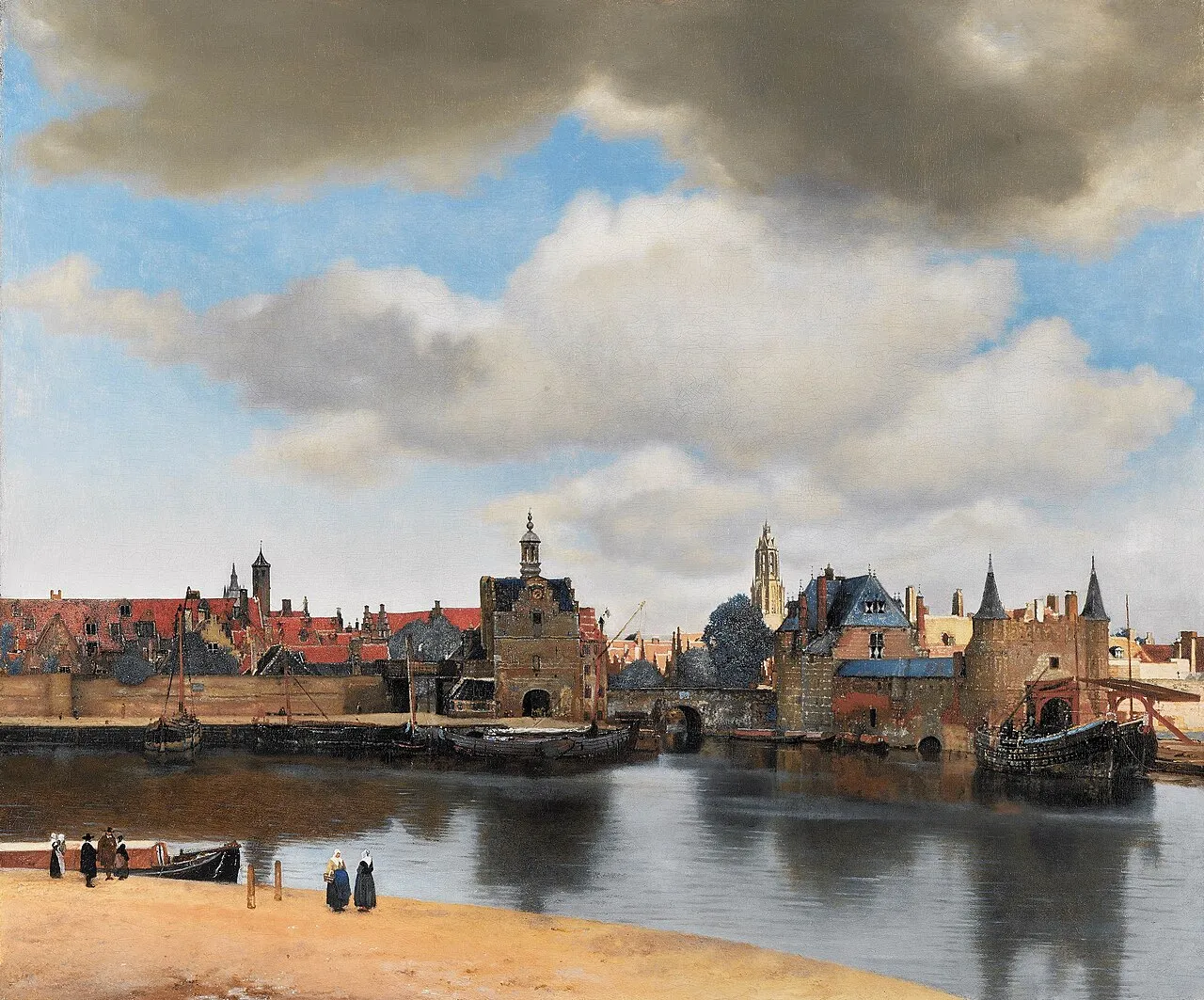 Johannes Vermeer, View of Delft, c. 1660 to 1661, oil on canvas, 96.5 x 115.7 cm, Mauritshuis, The Hague