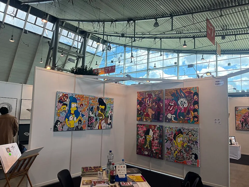 Contemporary art displayed at an art fair, the range of work from blue-chip modern masterpieces to emerging artist presentations that makes art fairs a unique opportunity to see art from hundreds of galleries in a single visit