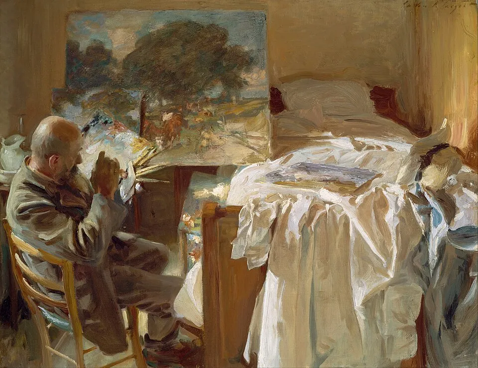 John Singer Sargent painting of an artist working in his studio, showing the protected time and space that grants can provide