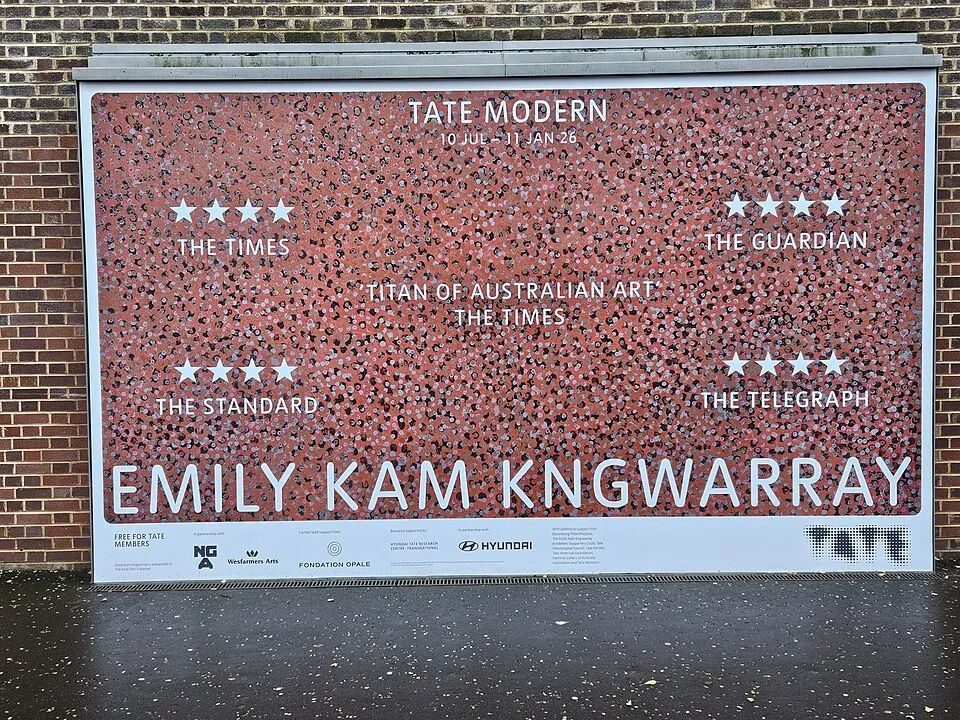 Emily Kame Kngwarreye, the Aboriginal Australian artist who began painting in her late 70s and became one of Australia's most celebrated painters, with a retrospective at Tate Modern in 2025