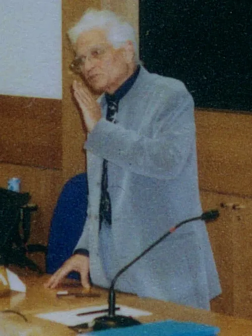 Jacques Derrida, the French philosopher, photographed in 1988 with an intense, thoughtful expression