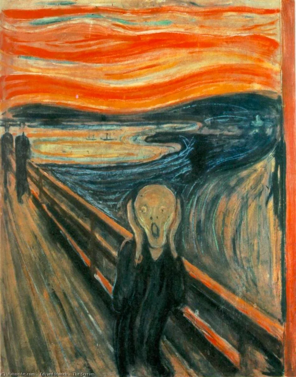 Edvard Munch, The Scream, 1893, oil and tempera on board, one of the most reproduced images in art history
