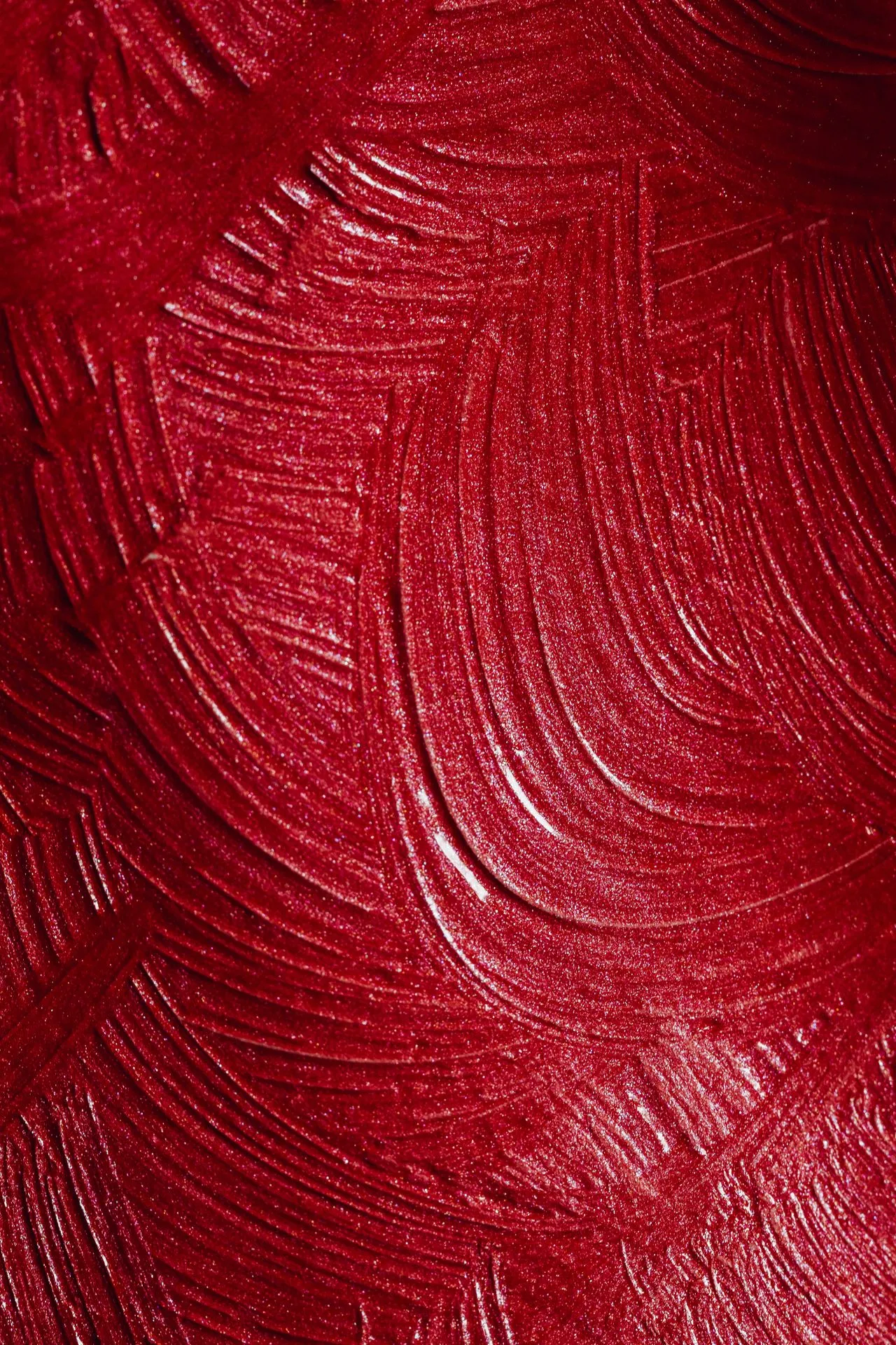 A close-up, macro shot of a painting showing thick oil paint texture and individual brushstrokes