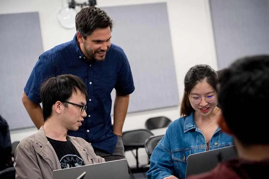 UC San Diego students using AI tools to generate and modify artwork in a digital arts course