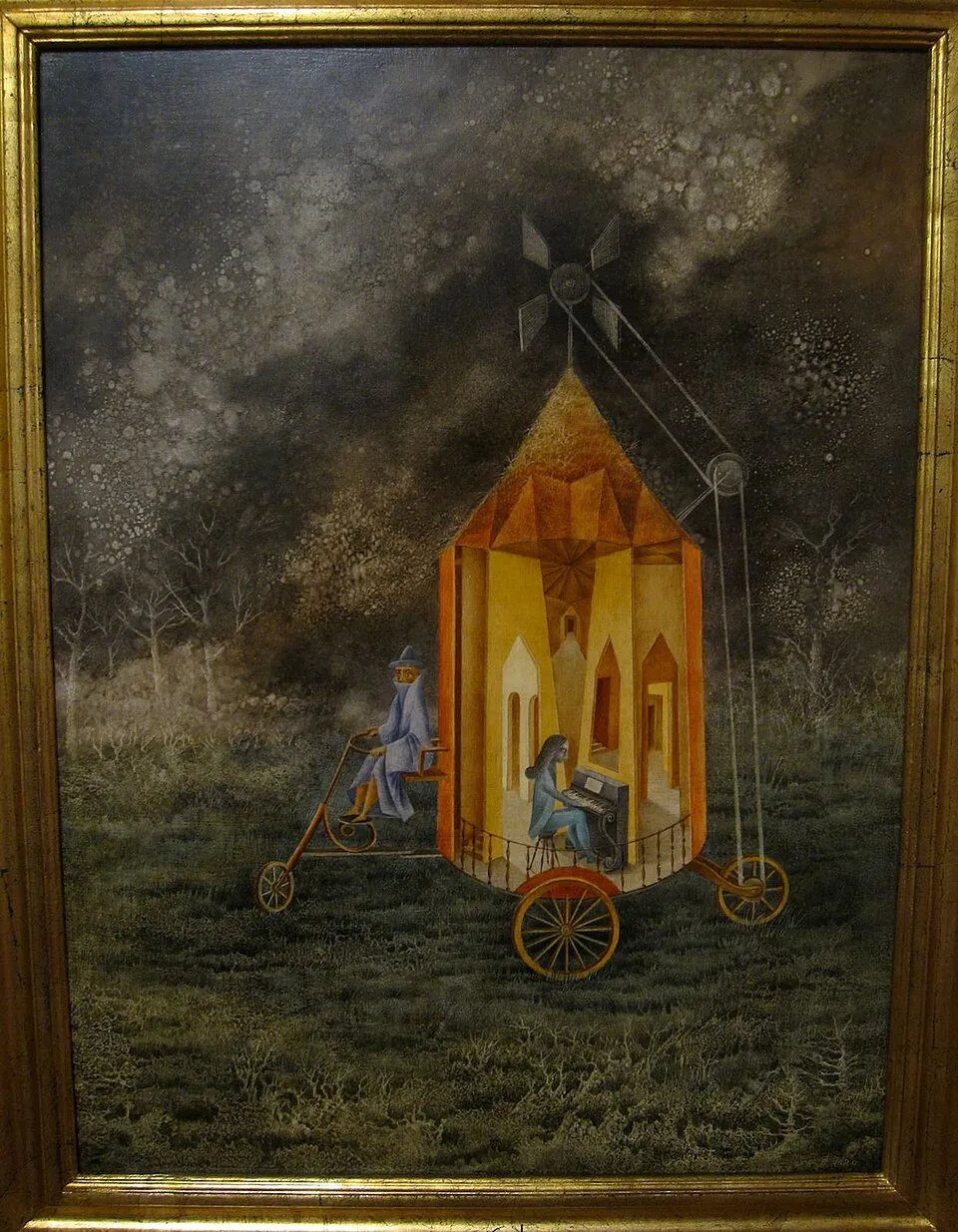 Remedios Varo's Armonía (Autorretrato sugerente) (1956), one of the key works of Latin American Surrealism, held in the MALBA collection, demonstrating Varo's unique blend of magic and science and mystical exploration