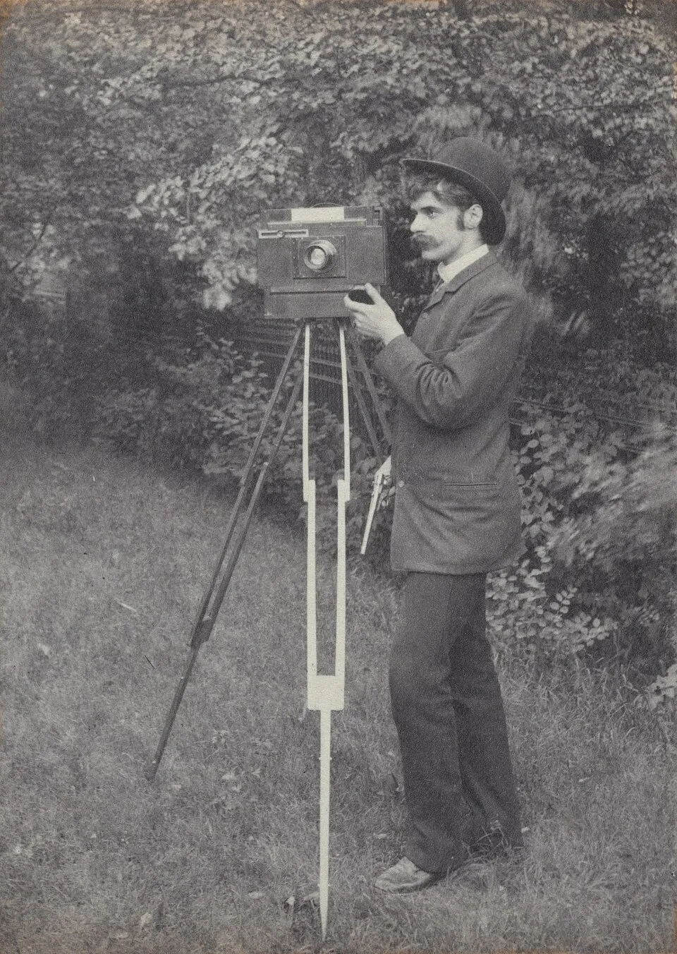 Alfred Stieglitz, self-portrait at Freienwald, 1886, an early photographic self-portrait showing the young Stieglitz
