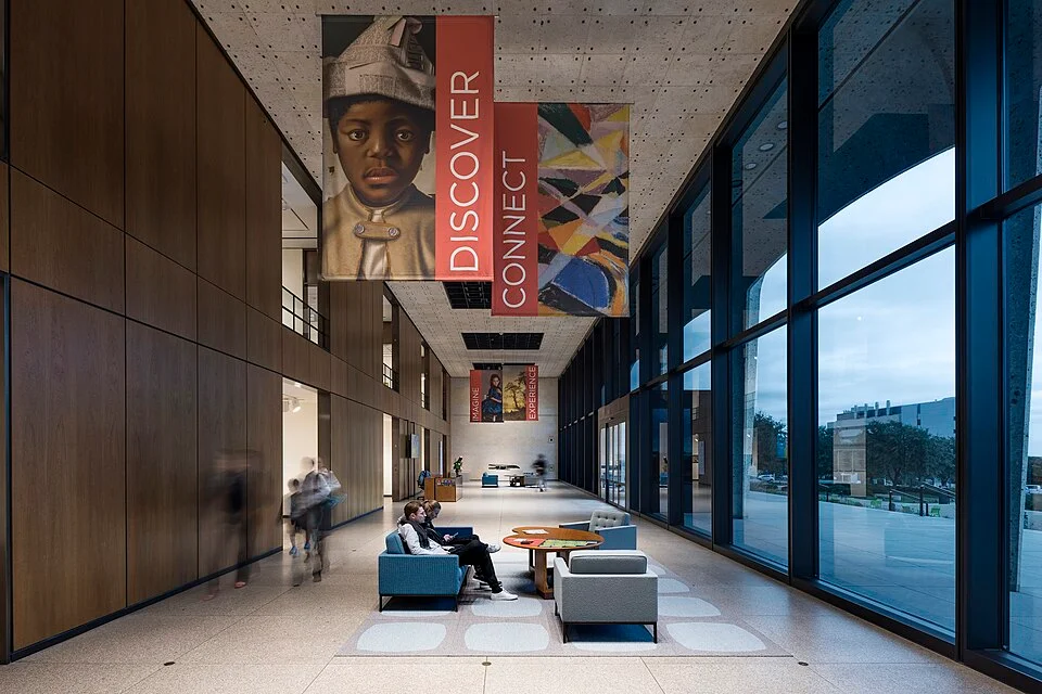 Amon Carter Museum of American Art, Fort Worth, Texas, main gallery interior showing paintings on display