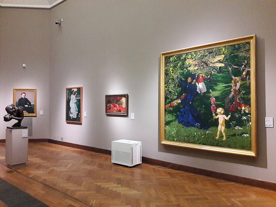 Gallery of 19th-century Art, National Museum in Warsaw, showing paintings hung in a traditional museum gallery setting