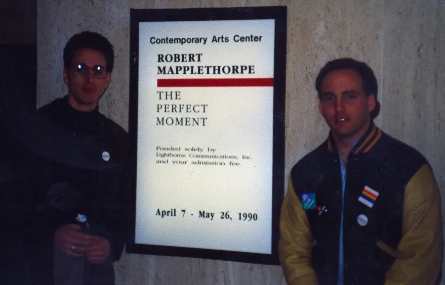 A document related to the 1990 Cincinnati controversy over Robert Mapplethorpe's retrospective The Perfect Moment, when the Contemporary Arts Center's director Dennis Barrie was arrested on obscenity charges, sparking mass protests defending personal and artistic freedoms