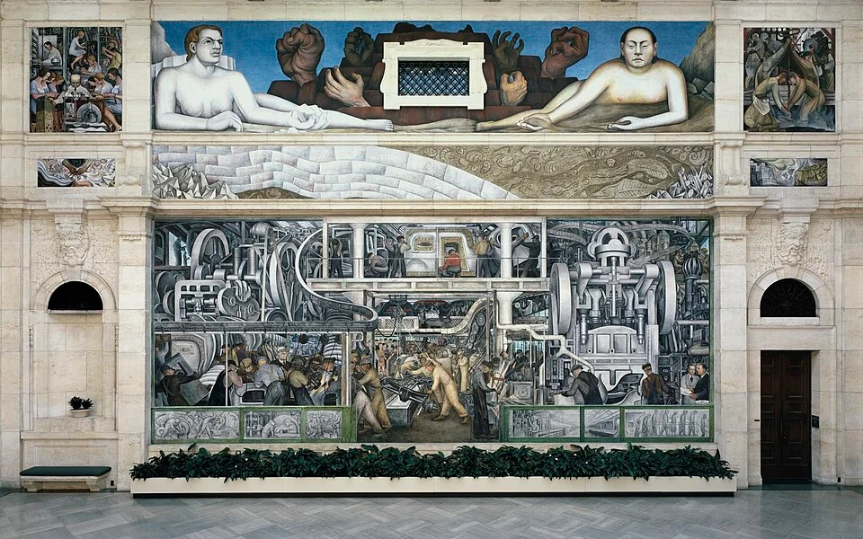 Diego Rivera, Detroit Industry Murals, South Wall, 1932-33, fresco at the Detroit Institute of Arts