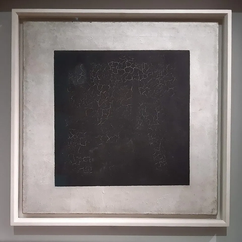 Kasimir Malevich's Black Square (1915), the founding work of Suprematism, painted two years before the Revolution but embraced by the avant-garde as a symbol of the new art