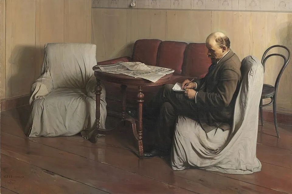 A Socialist Realism painting, the officially sanctioned art style of the Soviet Union from the 1930s to the 1980s, depicting unambiguously positive images of life in communist Russia in a true-to-life visual style