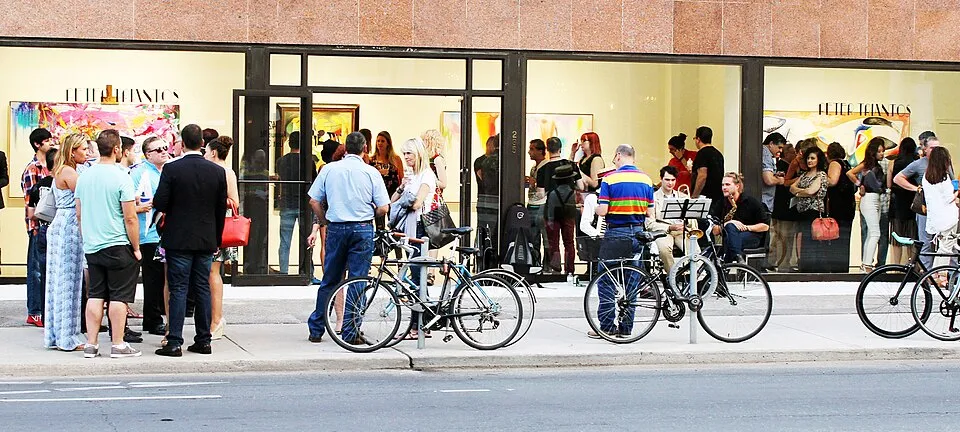A gallery exhibition, where the dealer sector rose 2% year-on-year to $34.8 billion but total operating costs rose by an estimated 5% on average, higher than the rate of inflation in most major art markets