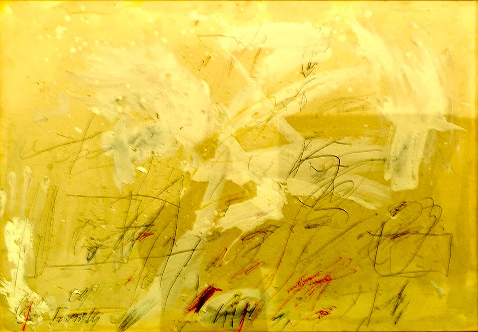 Cy Twombly, Untitled, 1957, abstract painting with expressive scribbled lines and marks