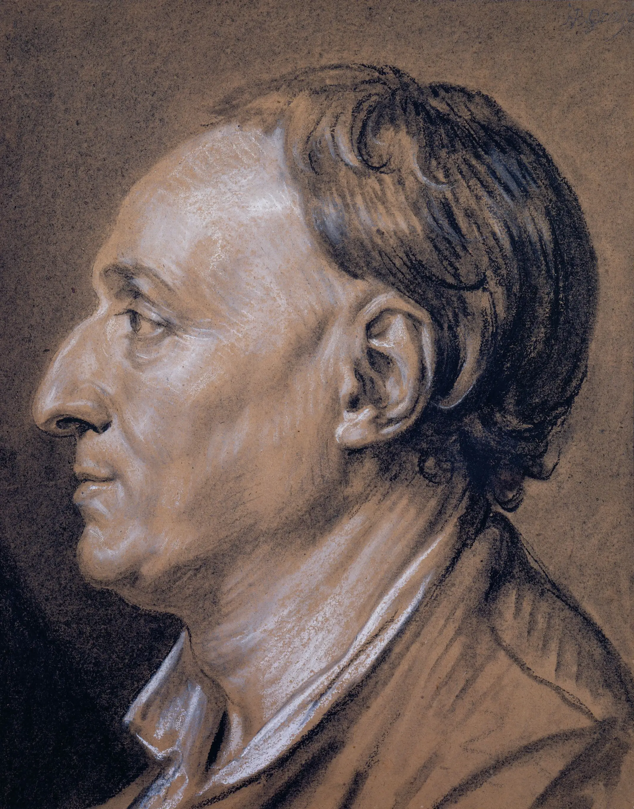 Portrait of Denis Diderot by Jean-Baptiste Greuze, showing Diderot in a red robe with an expressive, intelligent face