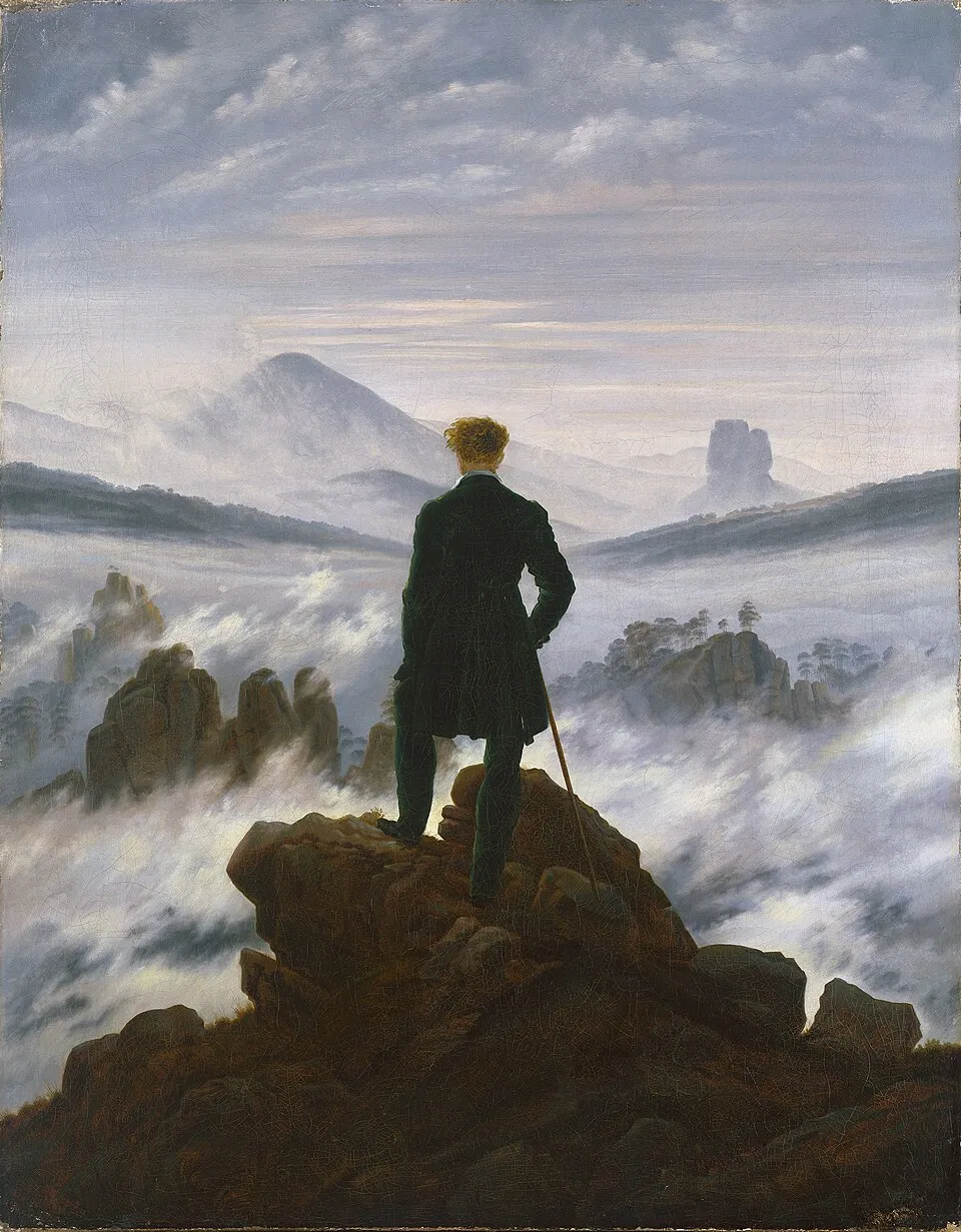 Caspar David Friedrich, Wanderer above the Sea of Fog, c. 1818, oil on canvas, 94.8 x 74.8 cm, Kunsthalle Hamburg