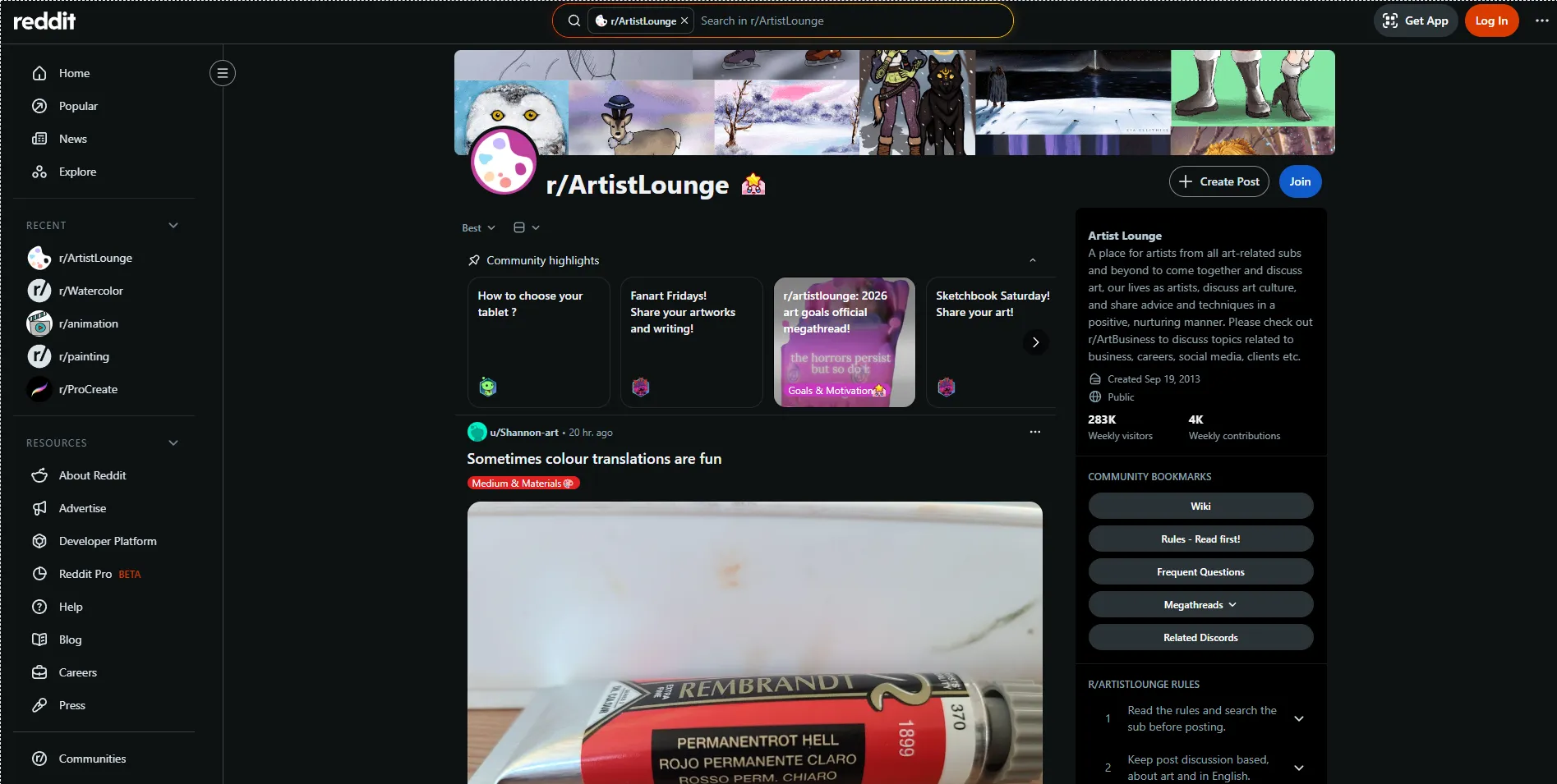 r/ArtistLounge - Reddit Artist Discussion