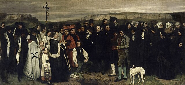 A painting by Gustave Courbet - A Burial at Ornans