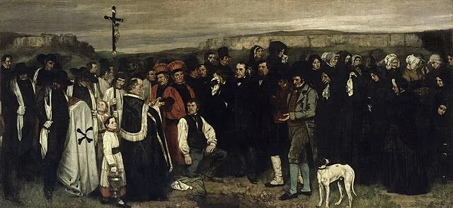 A painting by Gustave Courbet - A Burial at Ornans
