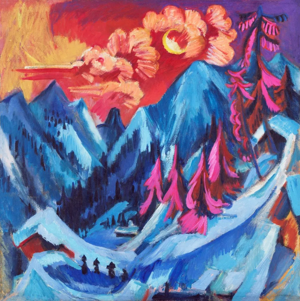 Winter Landscape in Moonlight (1919) painting by Ernst Ludwig Kirchner. Original from The Detroit Institute of Arts. Digitally enhanced by rawpixel.