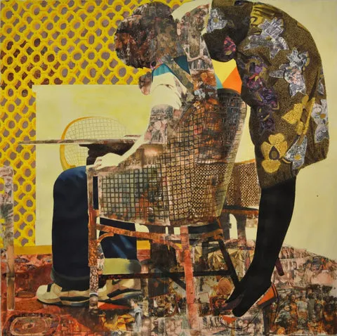 Textured Photo Collage by Nigerian-born artist, Akunyili Crosby